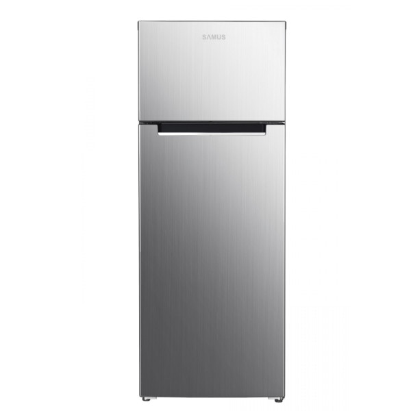 Frigider Samus SX346E, 248 l, Dezghetare automata la frigider, Clasa energetica E, Termostat reglabil, H 165 cm, Inox/laterale argintii