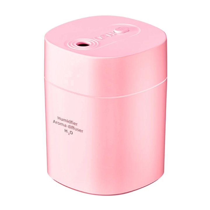 Kisméretű USB asztali aromaterápiás párásító, műanyag, 66x66x86mm, 220ml, fehér