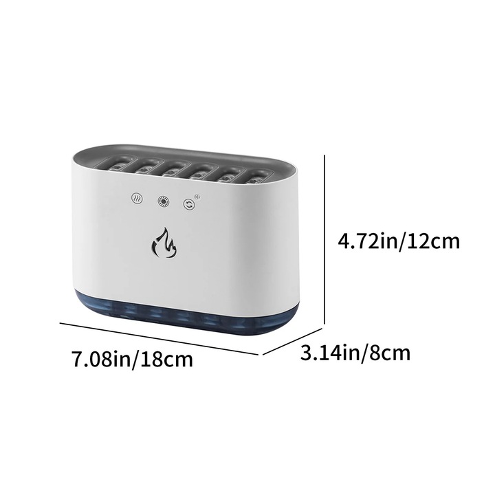 Asztali párásító, 900ml, 6 porlasztási mód, átlátszó, 18x8x12cm