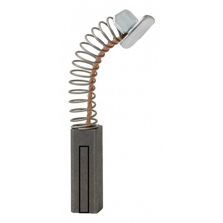 Комплект 2 бр., Въглено-графитна четка, С канал и пружина, С накрайник профил, 6x10x13mm