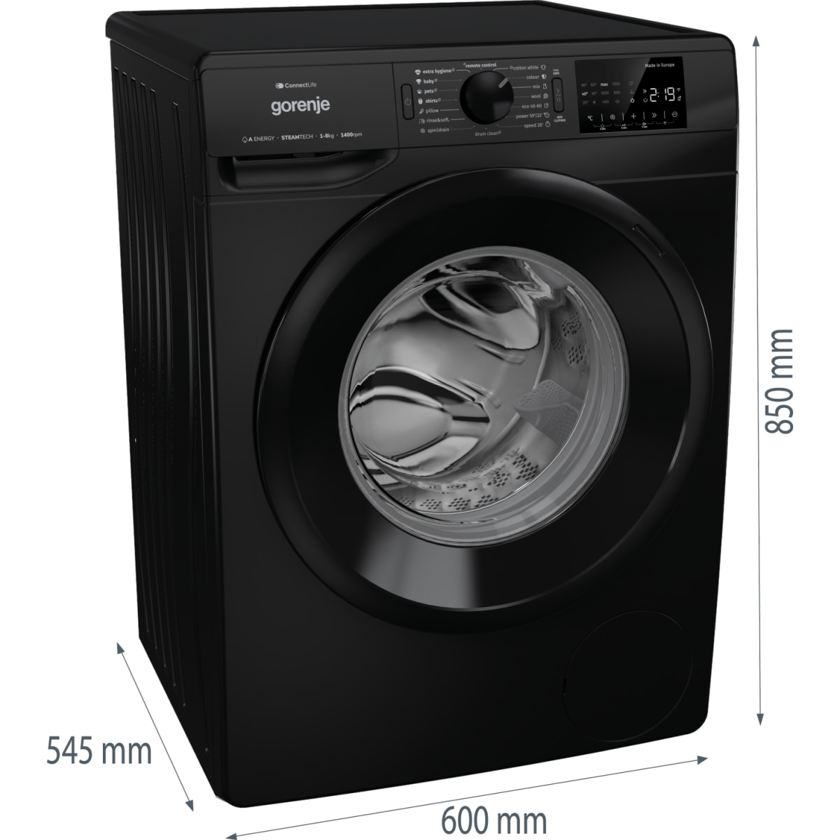 Masina de spalat Gorenje, WPNEI84A1SW/B, 8 kg, 1400 rpm