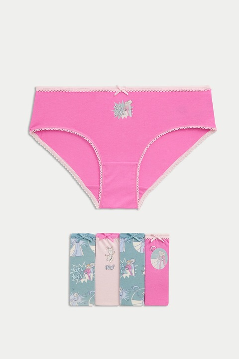 Marks & Spencer, Set de chiloti din amestec de bumbac - 5 Perechi, Roz, 116-122 CM