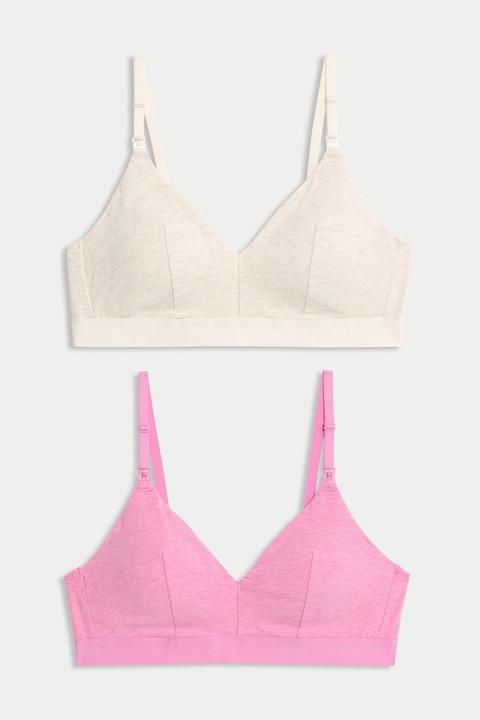 Marks & Spencer, Set de sutiene, pentru gravide - 2 Piese, Roz/Crem