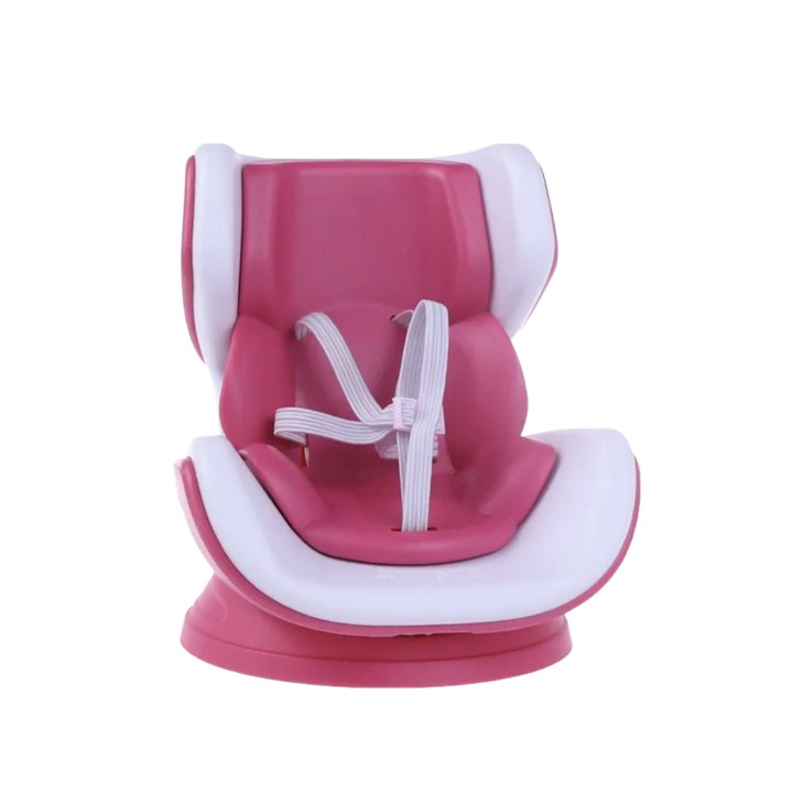 Labubu mini baba autósülés, fehér/rózsaszín, gyerekjáték kiegészítők