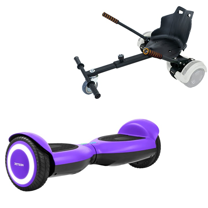 Elektromos Hoverboard Standard GoKart Szett, 6.5 col, Jetson Prism Purple, és Fekete Hoverkart, Smart Balance