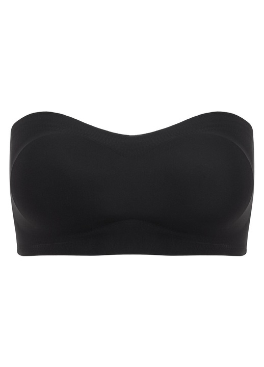 Sutien top strapless negru, captuseala detasabila, silicon, One Size INTL
