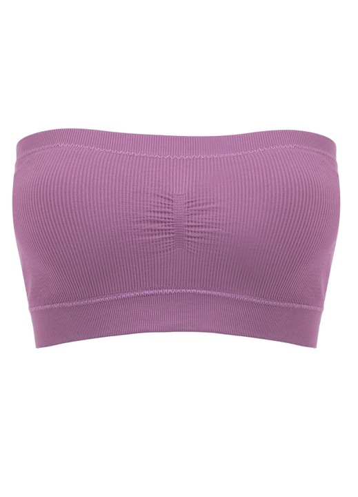 Lila, bordázott, párnázott bustier felső nőknek - egy méret