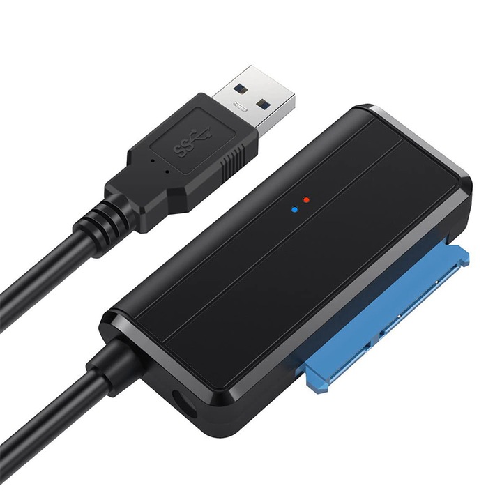 Adaptor SATA 22 Pin la USB 3.0 pentru HDD SSD 2.5" 3.5", suporta Hot-Swapping, Plug and Play