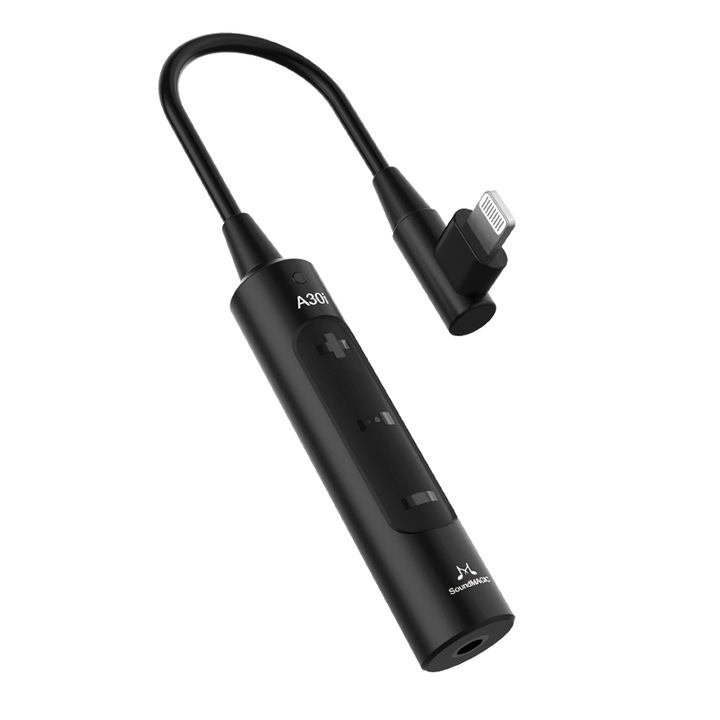 Amplificator portabil pentru casti SoundMagic A30i, DAC de inalta rezolutie, 600 ohmi, conector tip C, compatibil cu dispozitive Lightning, negru