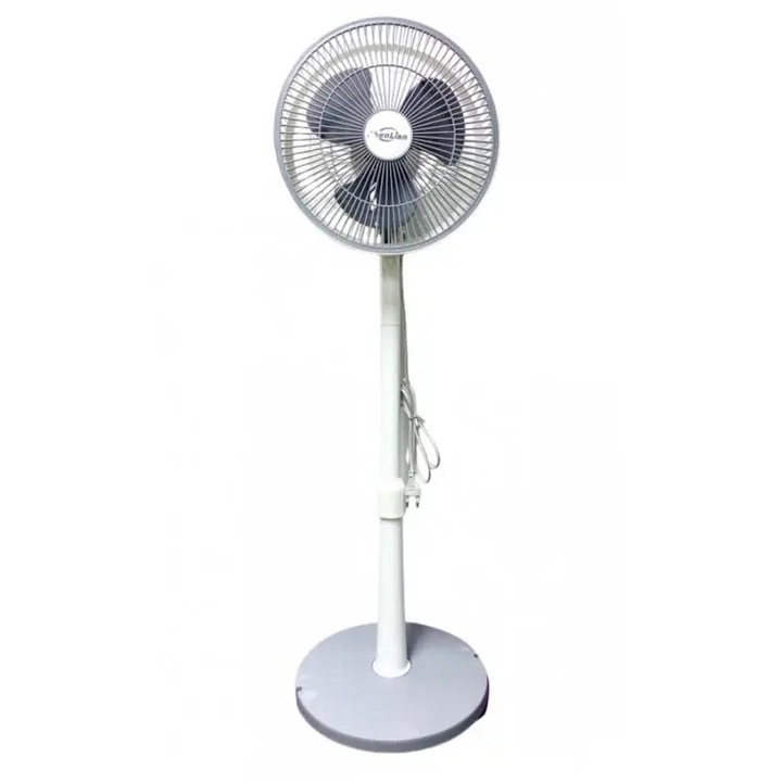 Ventilator de podea pliabil, silentios, 25W, oscilatoriu, culoare alb/gri