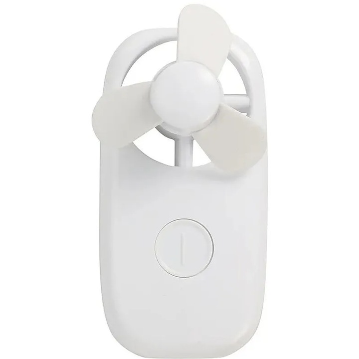 Мини преносим вентилатор, бял, 11x5, 8x4, 8 см