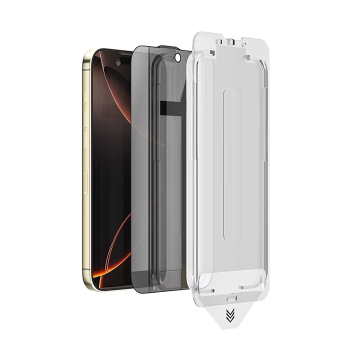 KINGLEEN Betekintésgátló kijelzővédő fólia, iPhone 12 / 12 Pro kompatibilis, Anti-spy, Privacy Glass, 9H keménységű edzett üveg, 30°-tól a képernyő elsötétedik