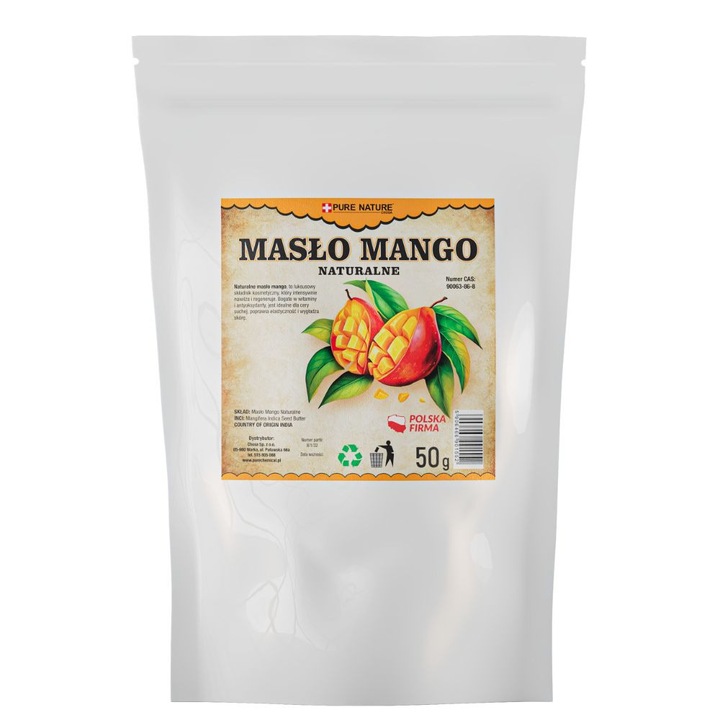 Mangóvaj, Chosa, 100%-ban természetes, hipoallergén, hidegen sajtolt, száraz bőrre, kozmetikai alapanyag, kozmetikai termékek gyártásához, hidratáló hatású, bio, 50 g