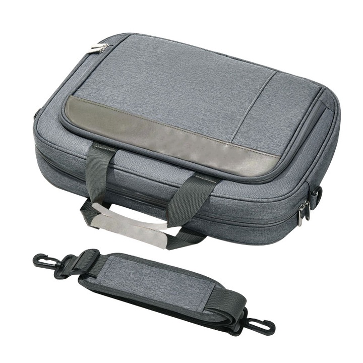 Geanta Messenger Laptop Impermeabila - Unisex, Profesionala pentru Calatorie/Universitate/Birou, 14", Gri