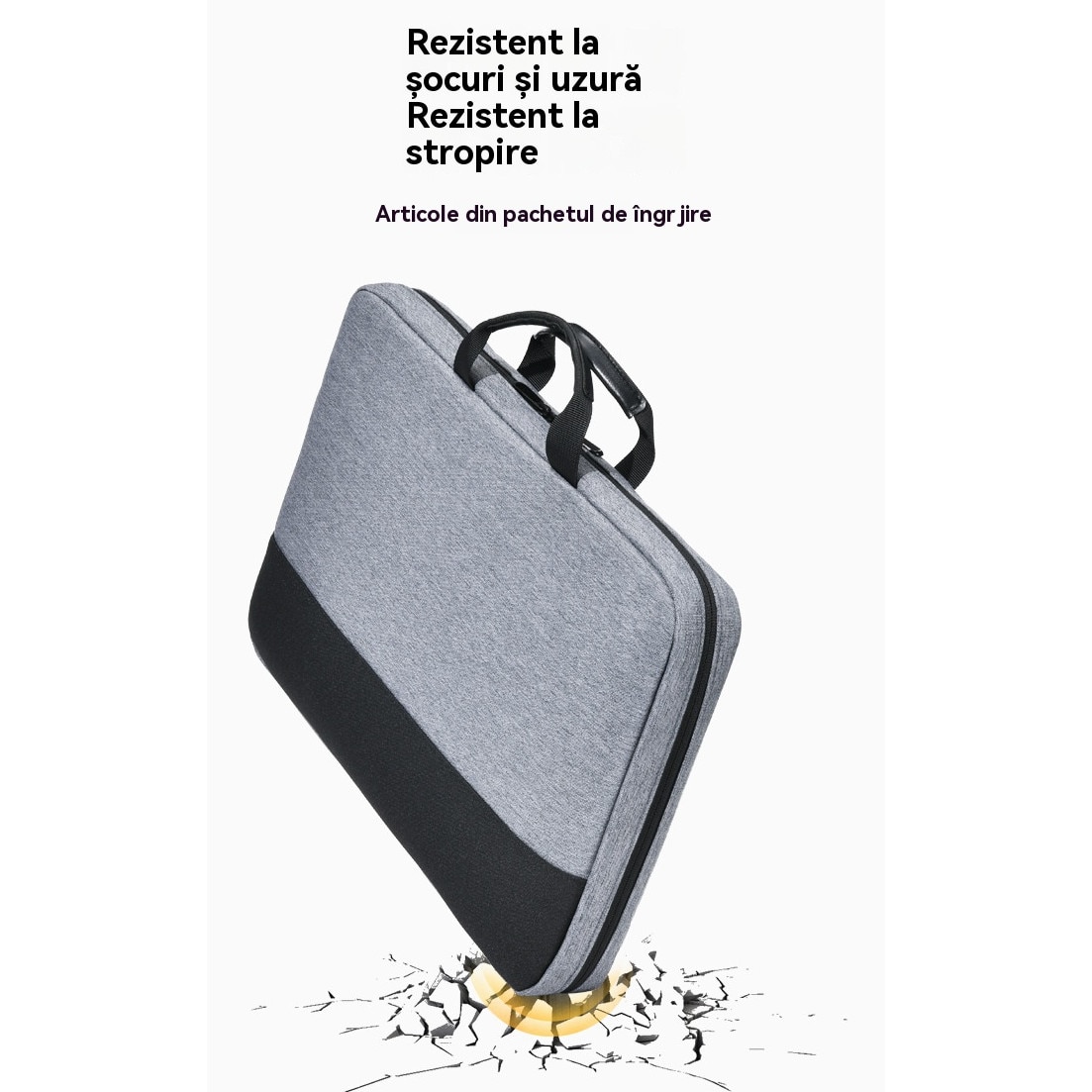 Geanta Laptop Impermeabila cu Protectie 4 Straturi – Compatibila cu MacBook, HP, Dell, Lenovo, Asus, 13.3", Negru