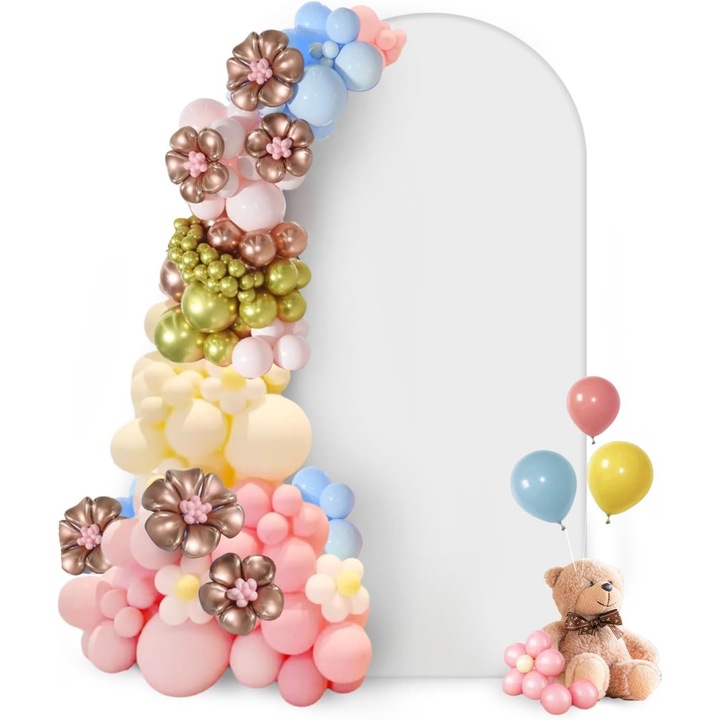 Калъф за фон с прилепнала арка от спандекс, 40 x 83 инча, бял