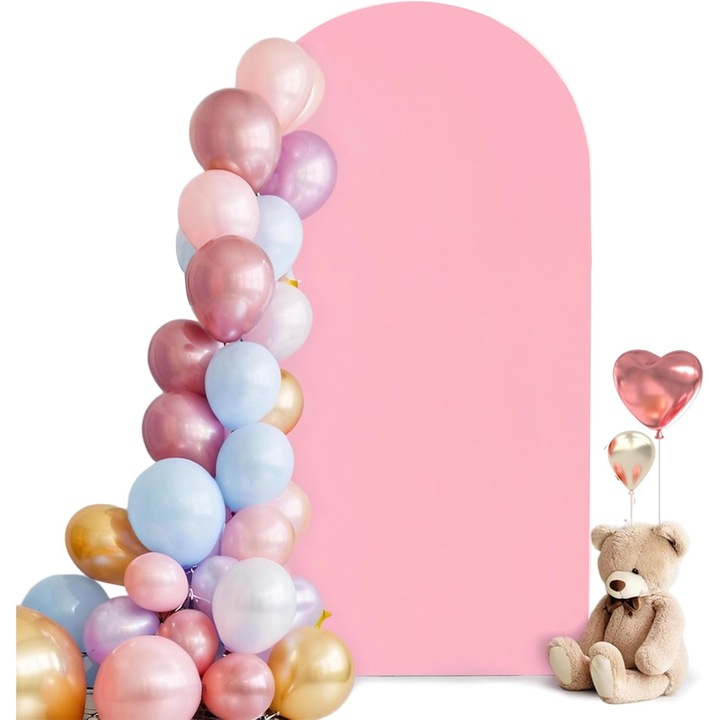 Калъф за фон с прилепнала арка от спандекс, 40 x 83 инча, розов