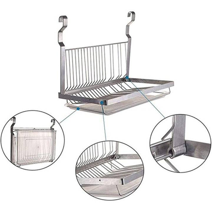 Otel inoxidabil pliabil agatat vase rack drenaj bol rack placi organizator vase de masa bucatarie depozitare bucatarie organizator raft