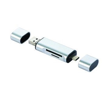 Cititor de card OTG 3in1, Compact, Aluminiu, Micro USB Combo, Type-C, USB Card Reader - Phuture® Cititor de card OTG 3in1, Compact, Aluminiu, Micro USB Combo, Type-C, USB Card Reader - Phuture®