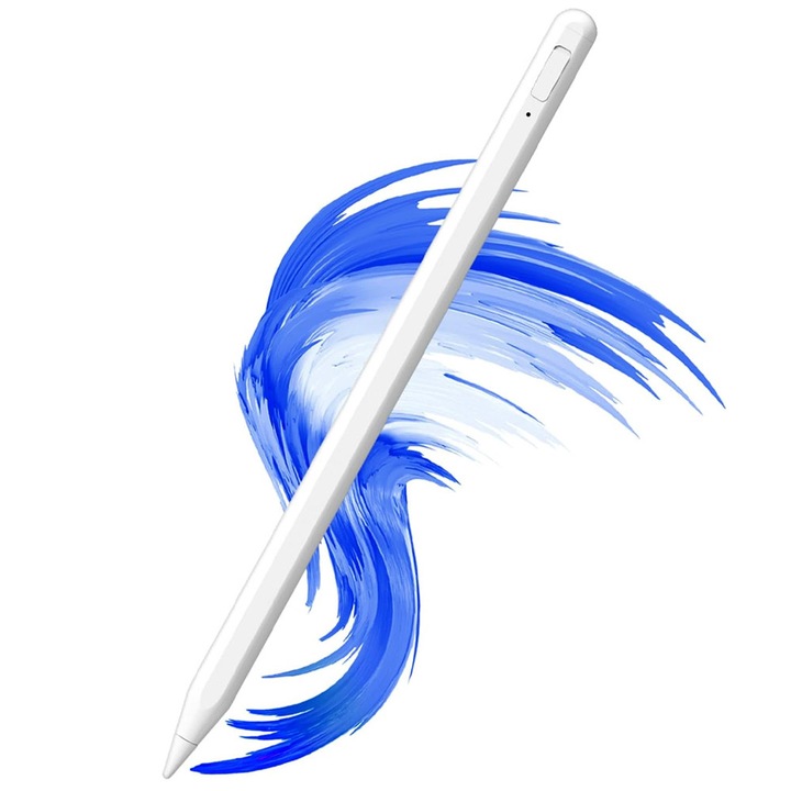 Creion Stylus Active Pen pentru Tableta iPad, Desen si Scris, Palm Rejection, iOS, Optim Touch, Alb