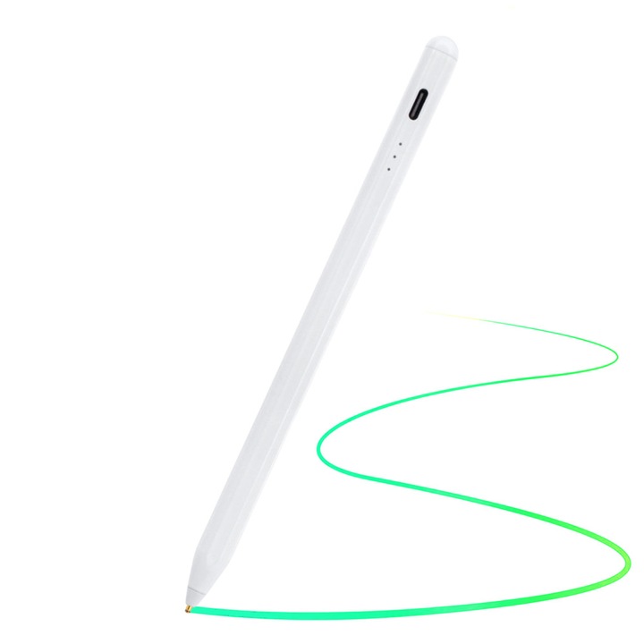 Активен стилус за таблет/телефон, рисуване и писане, iOS, Android, Optim Solution, бял
