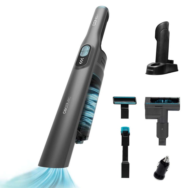 Aspirator Portabil Fara Fir Cecotec Conga Rockstar Micro+ Clean&Car 210W, 20 Kpa, Incarcator Auto 12V, Set