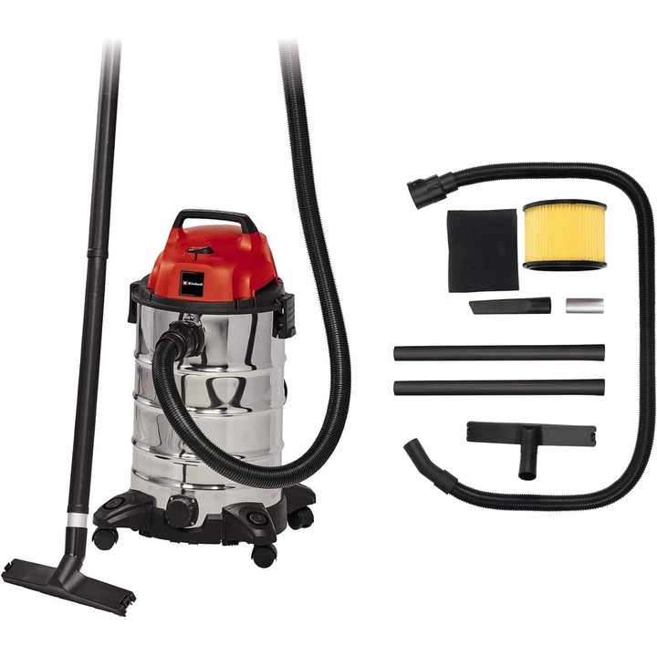 Einhell Tc-Vc 1930 S száraz/nedves porszívó, 1500 W, 30 literes tartály, műanyag szívótömlő