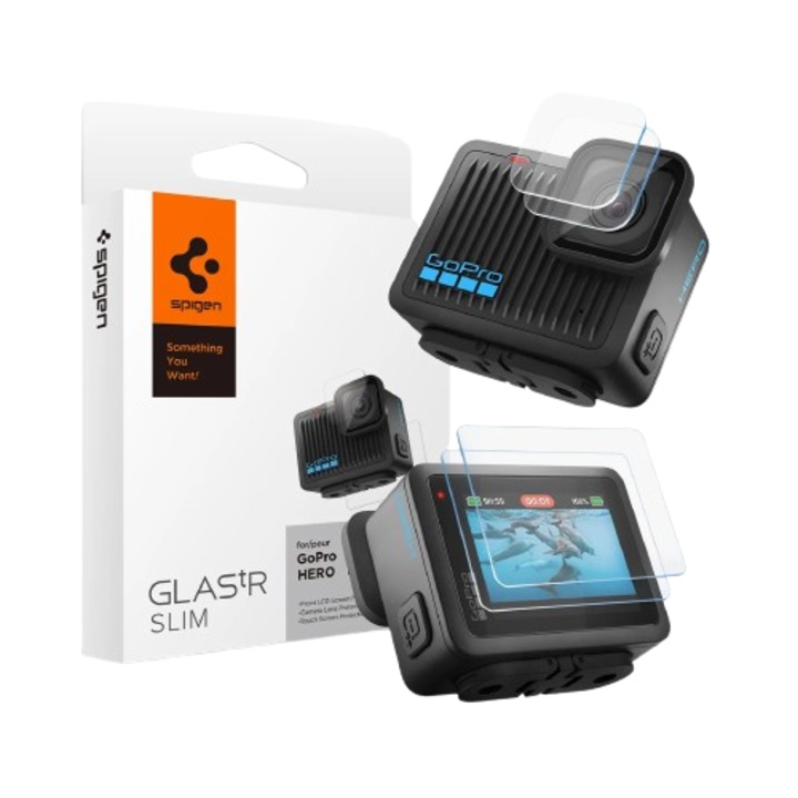 Комплект от 4 протектора за обектив и екран Spigen GLAStR SLIM за спортна видеокамера GoPro Hero 4K