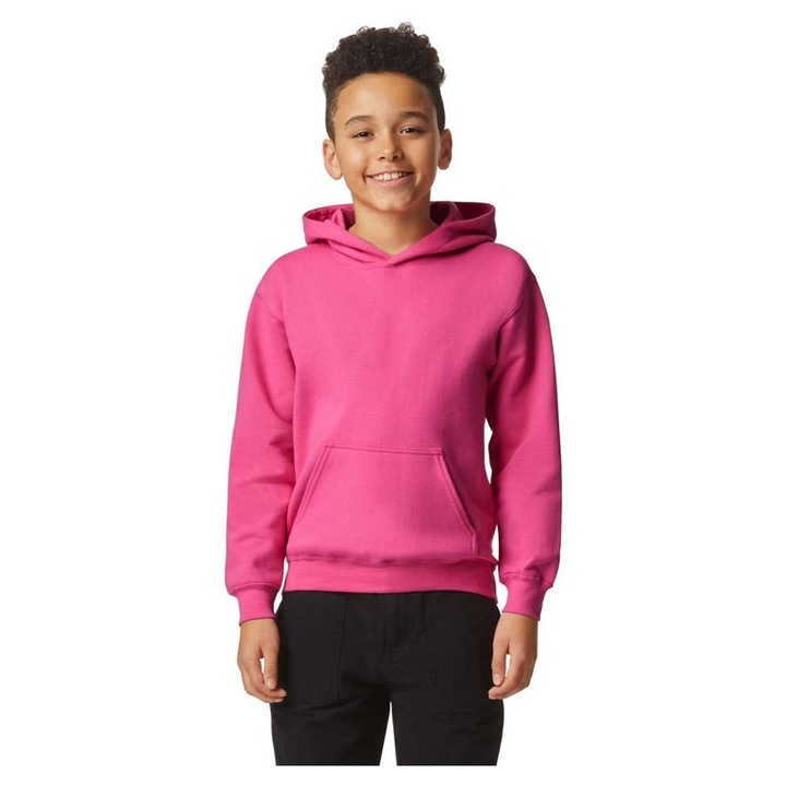 Gildan gyerek kapucnis pulóver - GIBSF500, Élénk rózsaszín