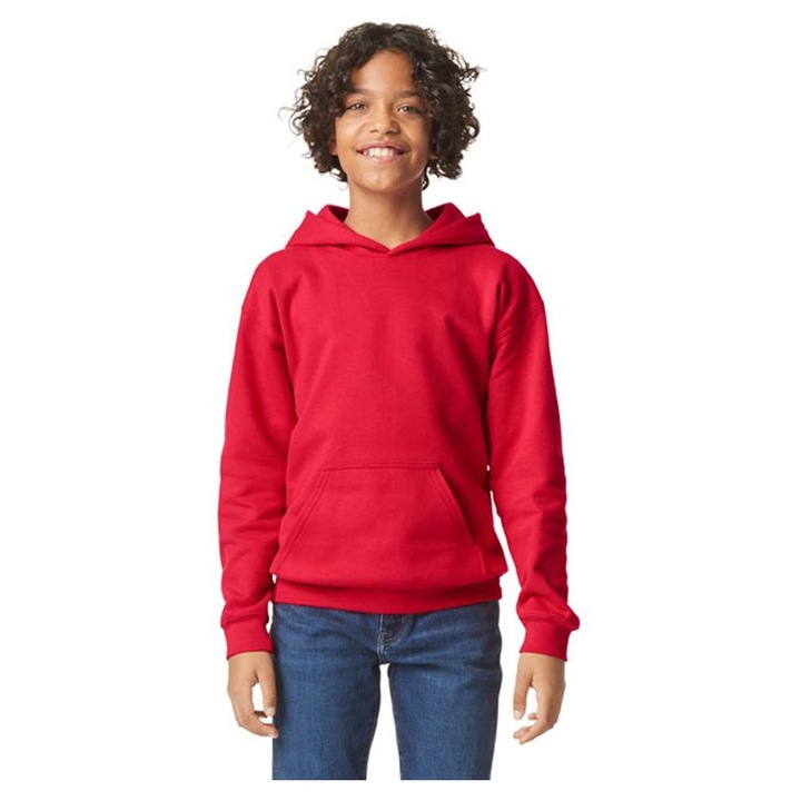 Gildan gyerek kapucnis pulóver - GIBSF500, Piros