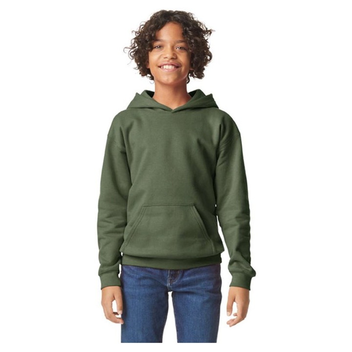 Gildan gyerek kapucnis pulóver - GIBSF500, Sötétzöld