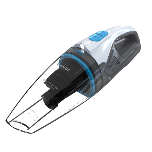 Aspirator de mana Samus Handy 7.4 Cordless, Putere 50W, Putere aspirare 5 Kpa, Aspirare umeda si uscata, Acumulator Li-Ion 7.4 V 2200 mAh, Timp de operare 20 min, Recipient 500 ml