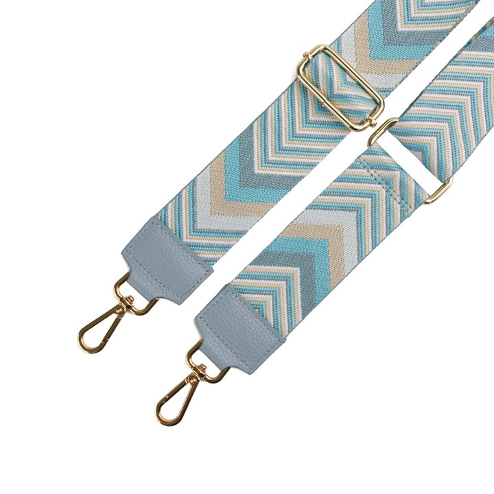 Bareta Multicolor 1 - Piele Naturala - Bleu, Reglabila, 128cm max, Bareta Piele Naturala, Barete, Piele Naturala, Bareta Piele