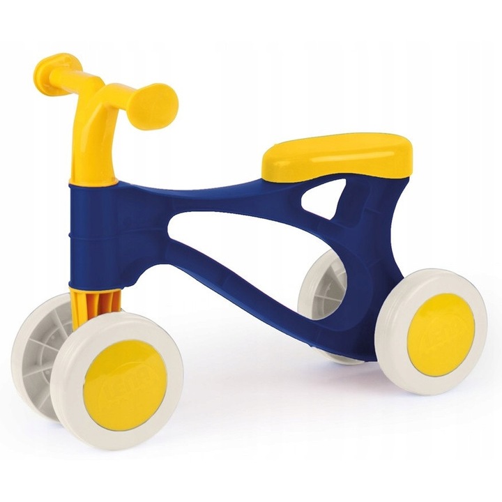 Bicicleta fara pedale Lena, usoara, 48x21x34cm, gri-galben