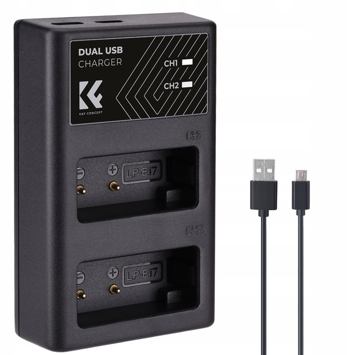 Двойно USB зарядно устройство за LP-E17 LPE17 Canon EOS RP M3 M5 M6 77D 800D 8000D, KF28.0008