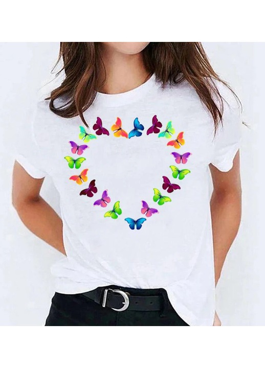 Tricou Heart Butterly Multicolor 3XL