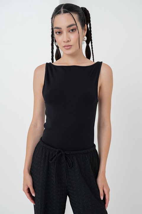 Gina Tricot, Танк топ с овално деколте, Черен