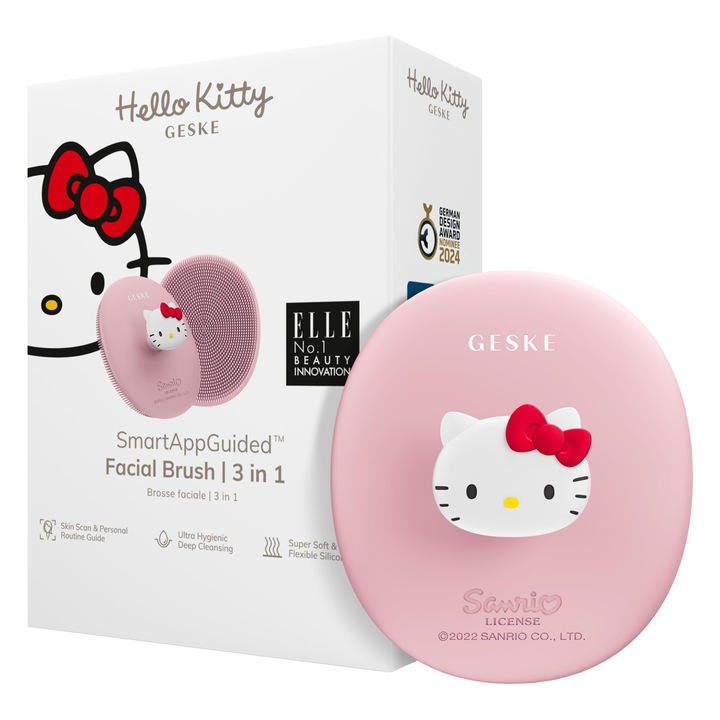Geske X Hello Kitty 3-в-1 силиконова електрическа четка за лице за почистване на кожата