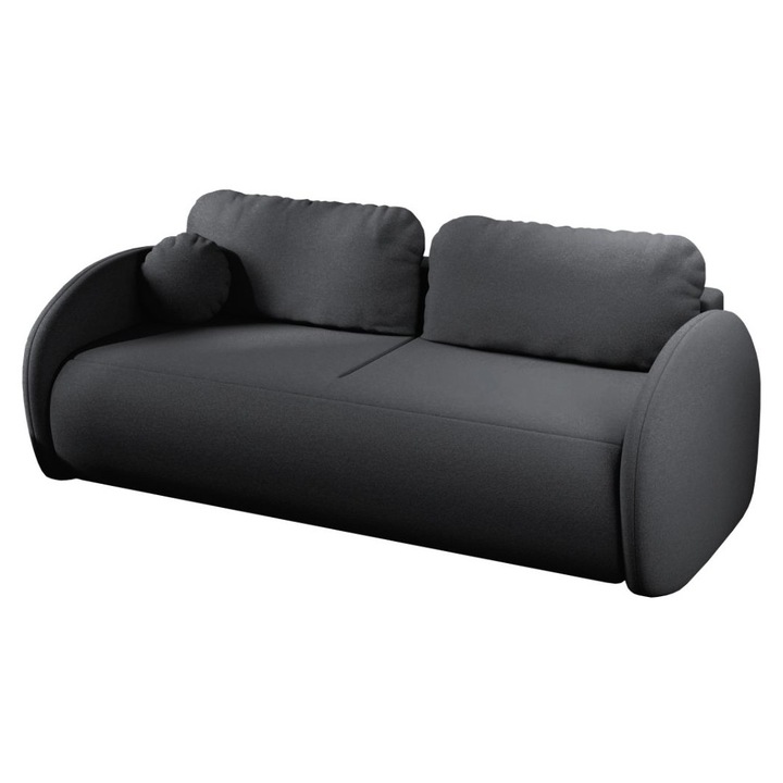 Canapea Etna, extensibila, cu lada depozitare, stofa Havana 17, 218 x 105 x 90 cm, Gri Inchis