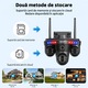 Camera de Supraveghere Cvadrupla Wireless CCTV Novasec® HomeShield Pro, 3 Camere Motorizate, 20MP, Exterior/Interior, Ultra HD, Zoom, Rotire, Leduri lumina, Functie WiFi, PTZ, Comunicare Bidirectionala, Senzor Miscare, Vedere Noaptea, Alarma, Negru