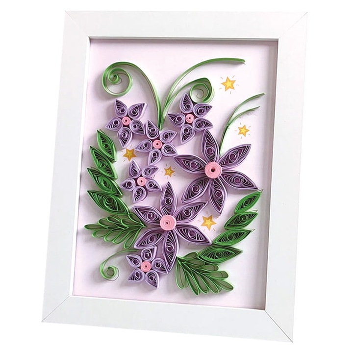 Set Quilling Habarri, Visul Somnoros, Tablou Artistic Delicat, Sustine Motricitatea Fina A Degetelor, Design Terapeutic, Activitate Intergenerationala, Varsta 8+