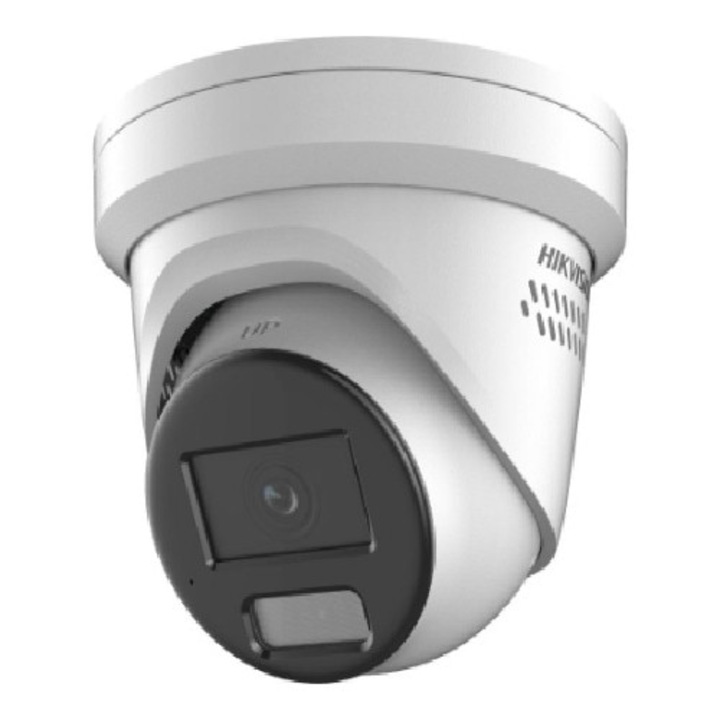 Камера за видеонаблюдение Hikvision Smart Hybrid Light ColorVu IP куполна, DS-2CD2387G2H-LISU/SL2.8MMEF, 8 MP, 2.8 мм, IR/бяла светлина 30 м, микрофон и високоговорител, слот за карта, PoE, стробоскоп, аудио аларма