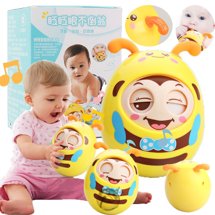 Интерактивна играчка за бебета с мигащи очи и дрънкащи звуци, играчки за момчета и момичета, сензорни и музикални играчки, основни неща за пътуване, подаръци за малки деца над 3 месеца