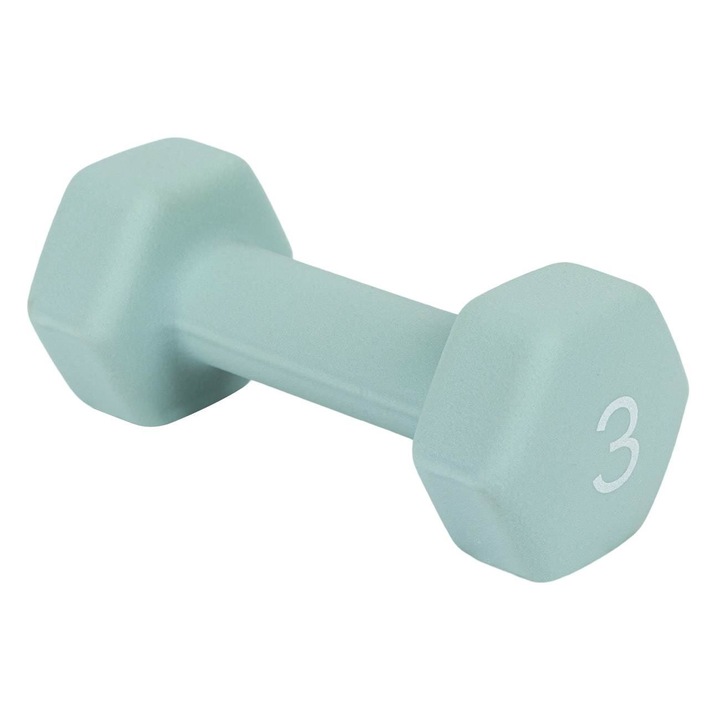 Greutate antrenament neoprene hexagonala verde menta 3kg