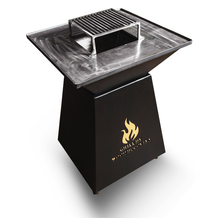 Gratar Profesional Wood Bucovina cu Plita Metalica de 10 mm – Perfect pentru Gradina sau Terasa
