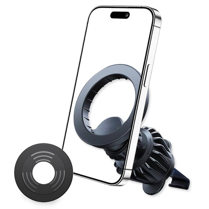Suport Auto Magnetic VPower VentGrip Pro – Compatibil MagSafe Rotire 360° Prindere pe Grila de Ventilatie Magneti puternici universal - negru