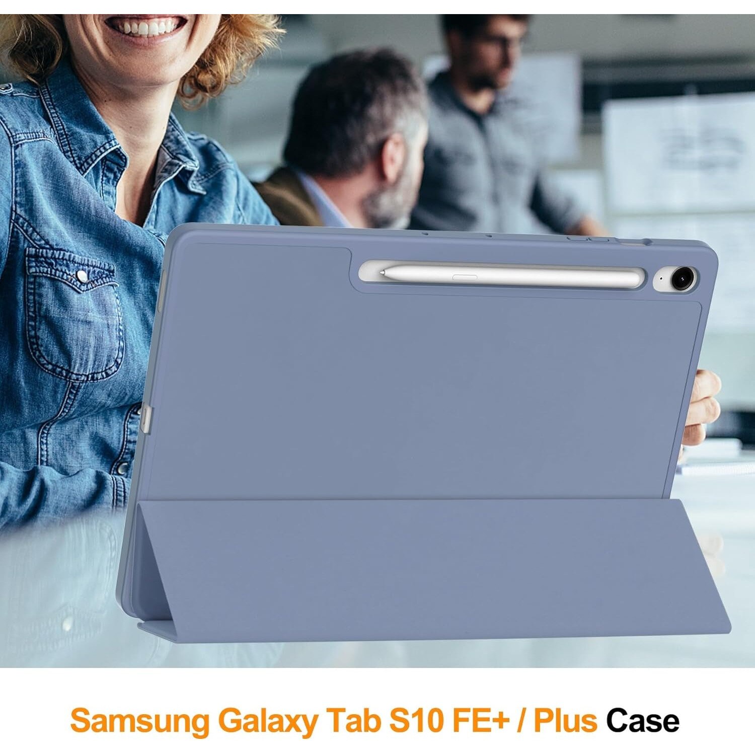 Husa pentru Samsung Galaxy Tab S10 FE+ Plus 13.1 inch Soft Shell cu functie wake-up/sleep si compartiment pentru stylus tip stand - Mov