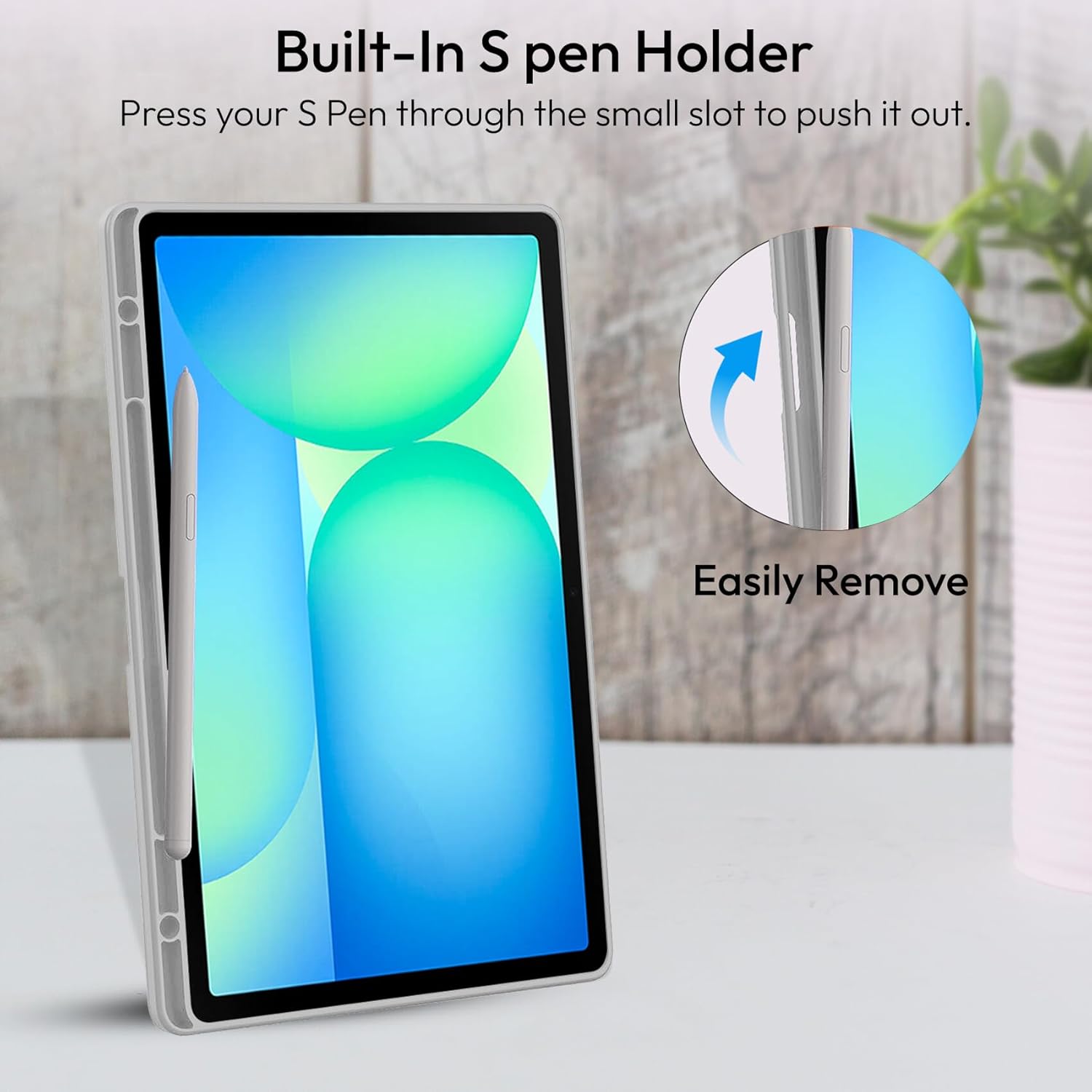 Husa pentru Samsung Galaxy Tab S10 FE+ Plus 13.1 inch Soft Shell cu functie wake-up/sleep si compartiment pentru stylus tip stand - Gri