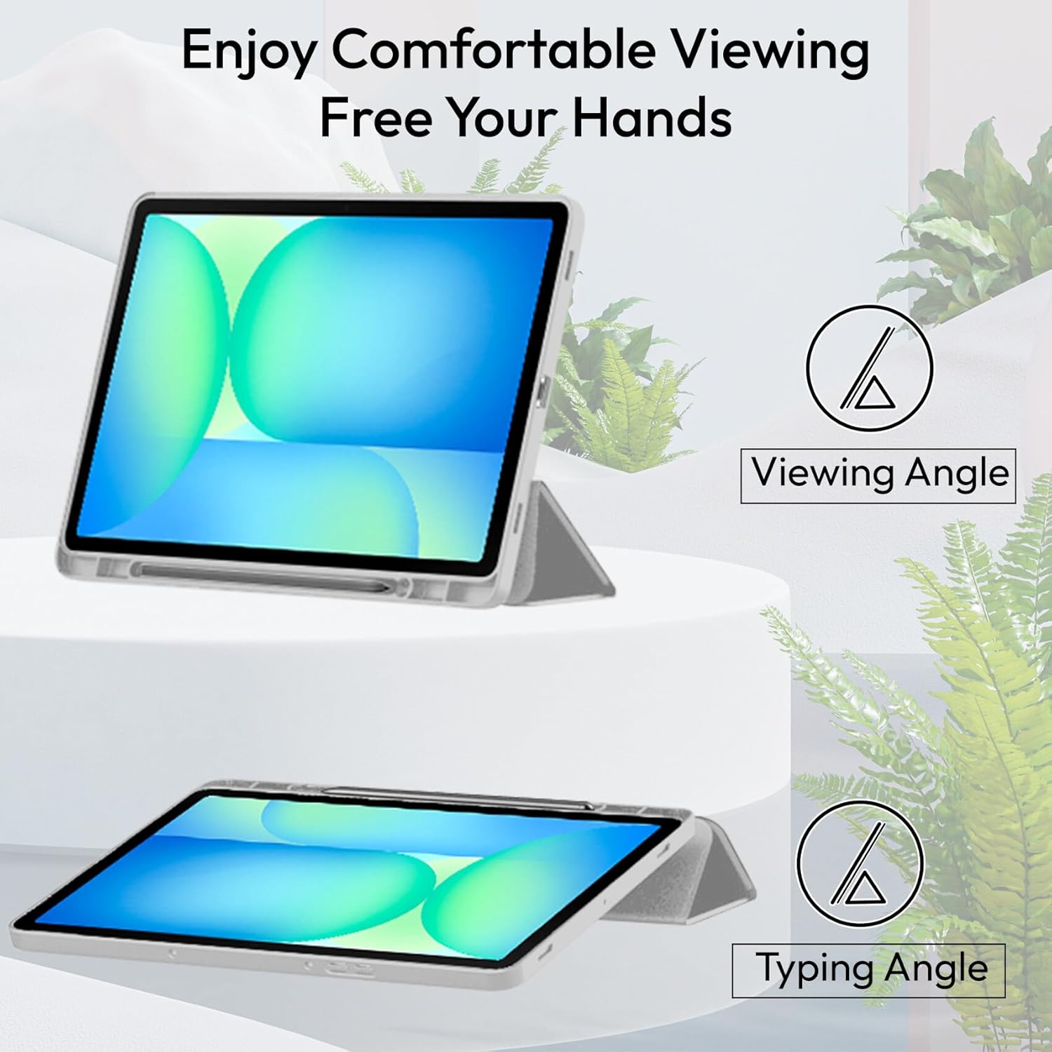 Husa pentru Samsung Galaxy Tab S10 FE+ Plus 13.1 inch Soft Shell cu functie wake-up/sleep si compartiment pentru stylus tip stand - Gri
