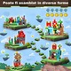 Set de blocuri de constructie magnetice, 150 de piese, jucarie interactiva pentru copii, Fudisenn, castel de joaca, culori stralucitoare, activitate senzoriala, multe posibilitati creative de constructie, 3 pana la 8 ani, multicolor